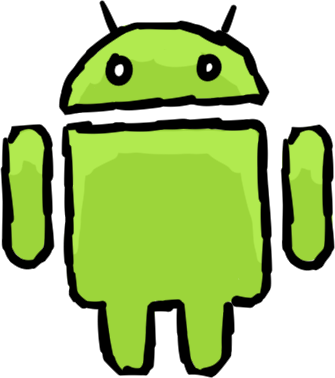 Logo resembling a green alien