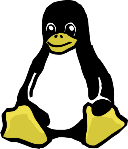 Logo resembling a happy penguin