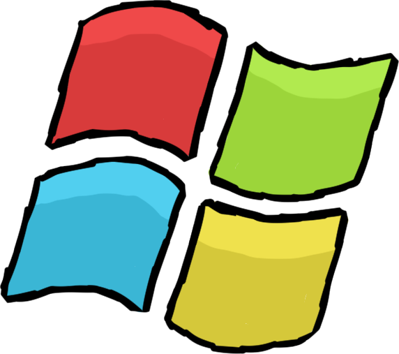 Logo resembling a colorful flag